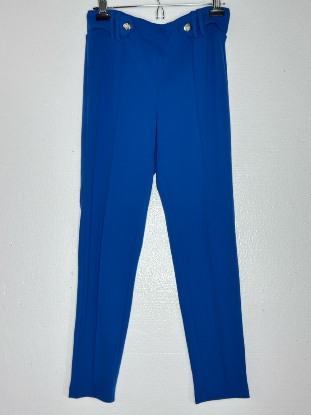 SOHO Apparel High Waist Slim Dress Pants Blue Sz M Stretch Career Work Trousers - Picture 3 of 11